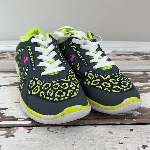 Champion Neon Yellow Leopard Print Running Training Shoe. Women's 5 1/2 S86B - Picture 7 of 8